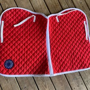 Red Hermès saddle pads